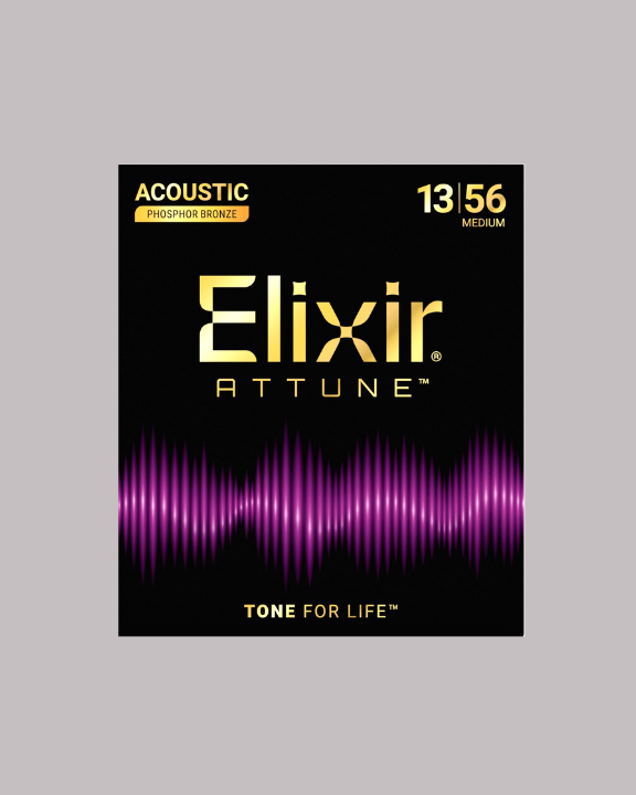 Elixir ATTUNE Phosphor Bronze Acoustic Guitar Strings Medium 13-56