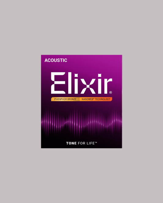 Elixir Strings Phosphor Bronze Acoustic Guitar Strings w NANOWEB Coating - 12/53 Light