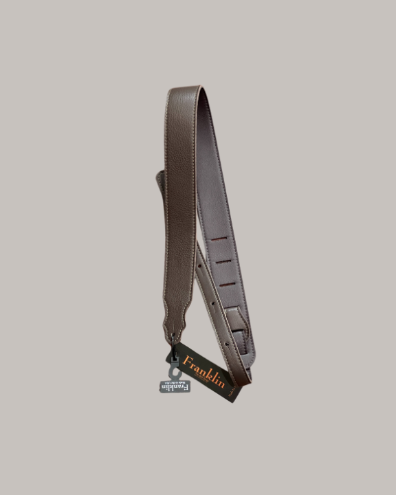 Franklin Strap Purist Glove Leather Guitar Strap - 2" Chocolate with Gold Stitch