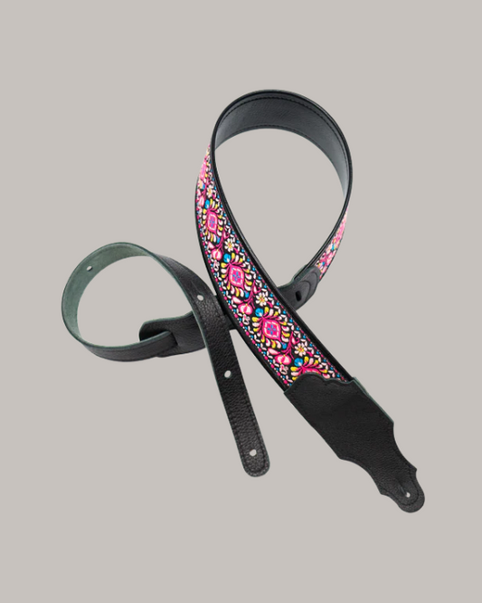 Franklin Strap Retro Folk Deluxe Guitar Strap - Pink