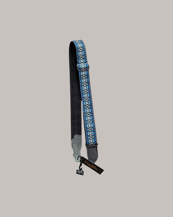 Franklin Strap Retro Folk Weave Guitar Strap - Blue and Purple