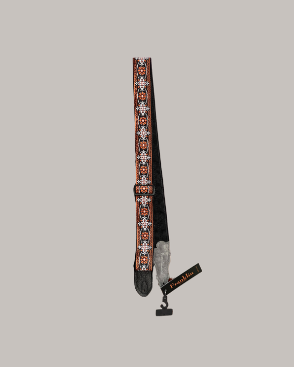 Franklin Strap Retro Folk Weave Guitar Strap - Orange