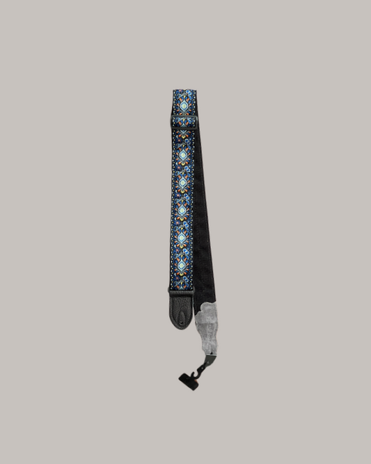 Franklin Strap Retro Folk Weave Guitar Strap - Orange and Blue