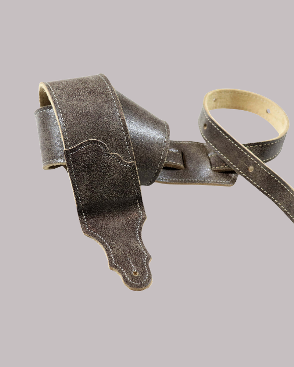 Franklin Strap Roadhouse Distressed Leather Guitar Strap - Chocolate