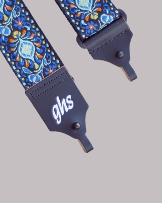 GHS Banjo Retro Jacquard Strap - Electric Blue