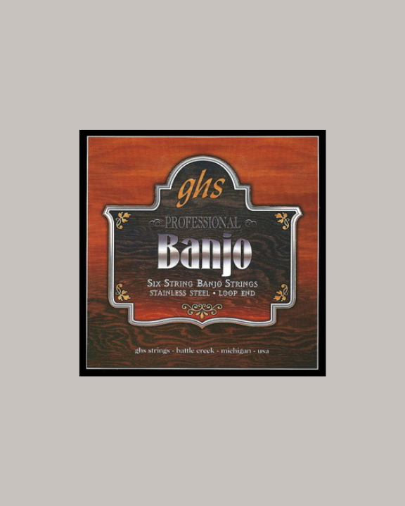 GHS Professional Six String Banjo Strings Stainless Steel Loop End - PF120 Light