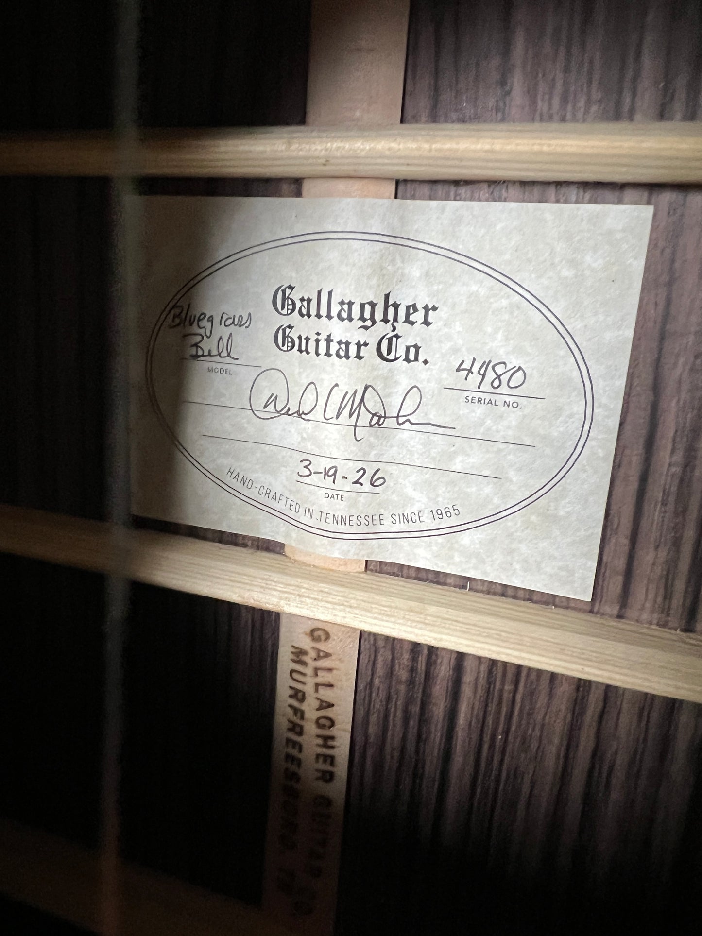 Gallagher Bluegrass Bell Rosewood Acoustic Guitar Torrefied Adirondack Spruce/ East Indian Rosewood - New