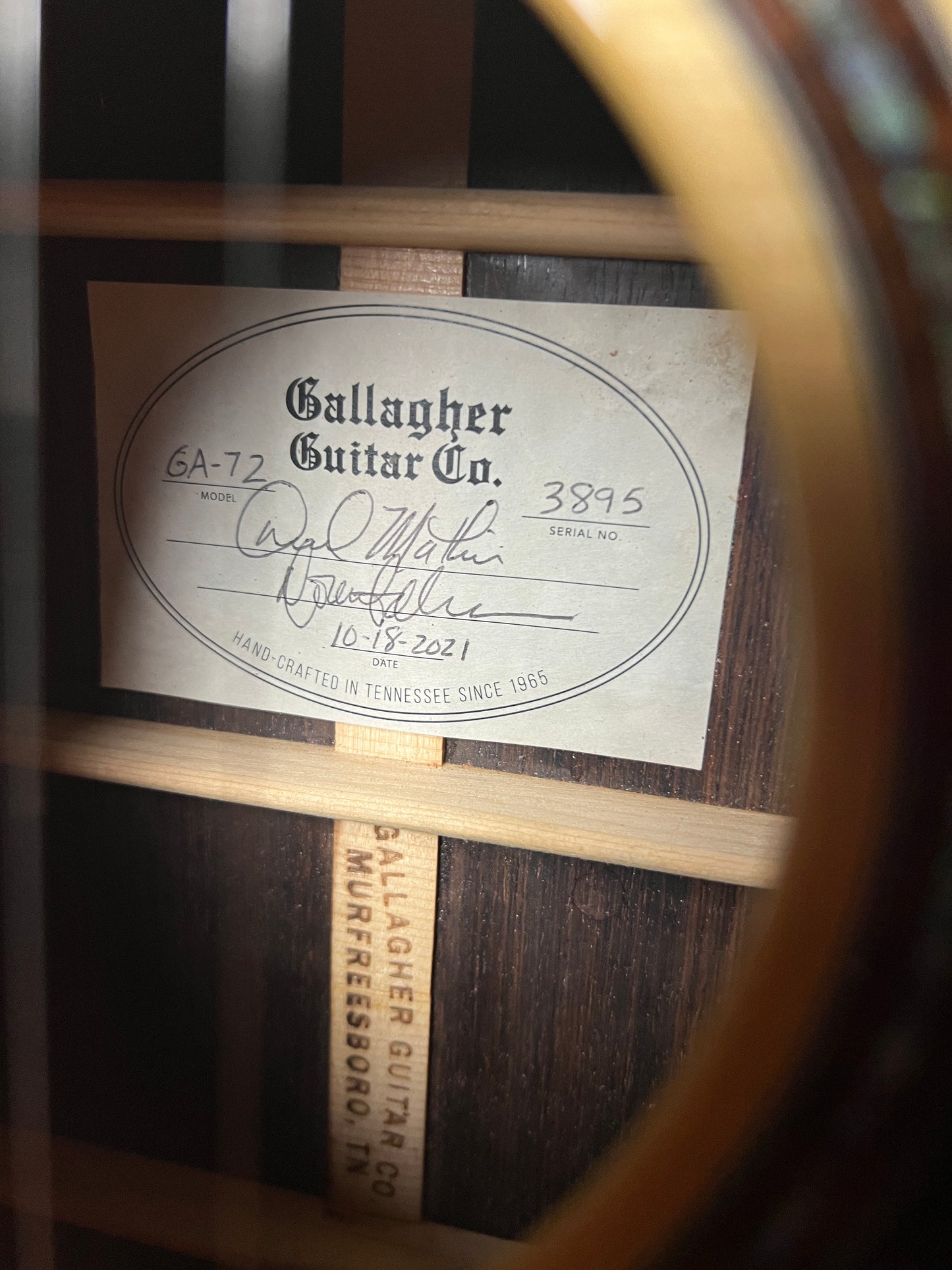 Gallagher GA-72 OM Acoustic Guitar (2021) Engelmann Spruce/Cocobolo - Used