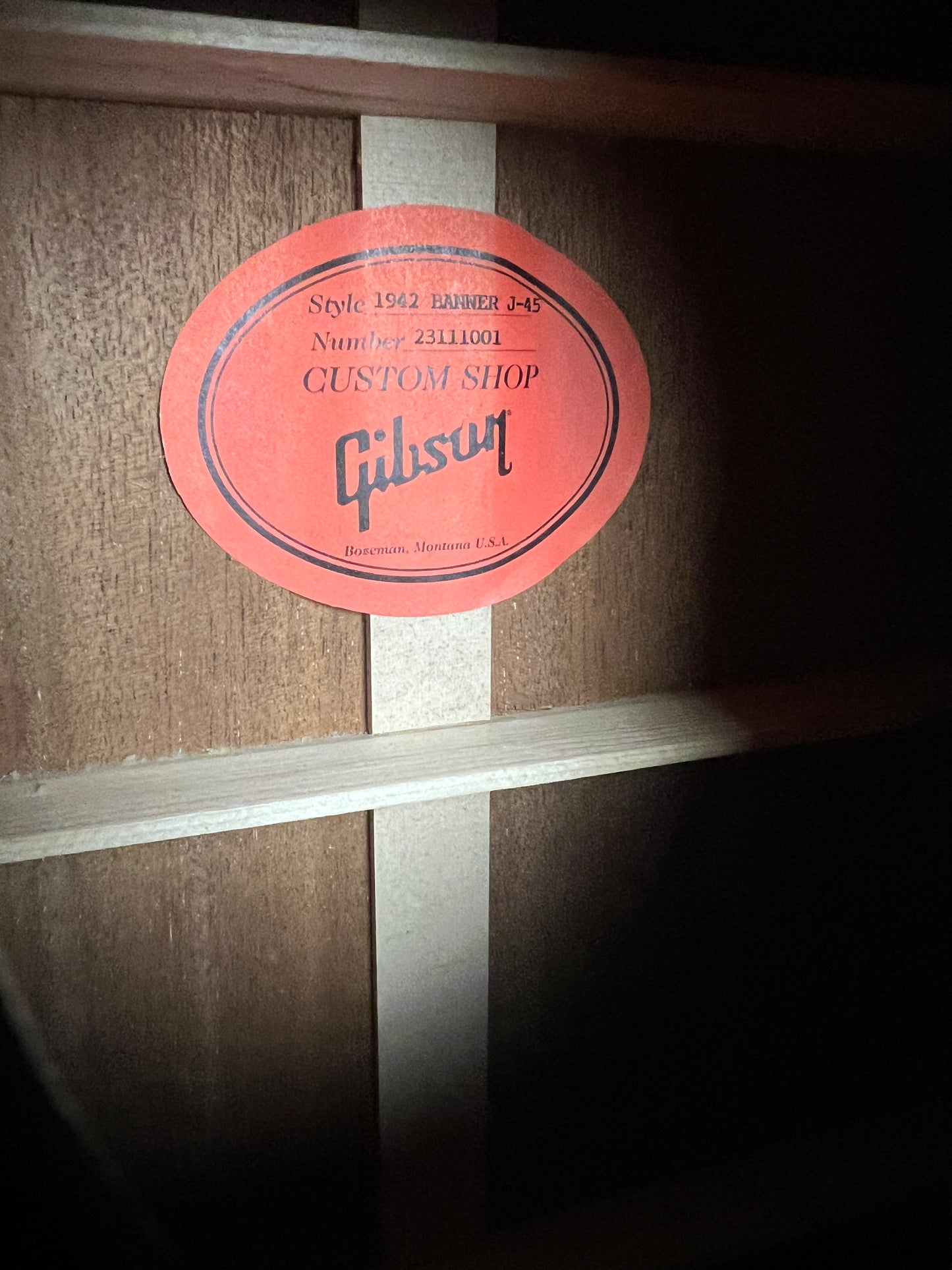 SOLD - Gibson Reissue 1942 Banner J-45 Custom Shop Slope Shoulder Dreadnought Acoustic Guitar Adirondack Spruce / Mahogany - Used