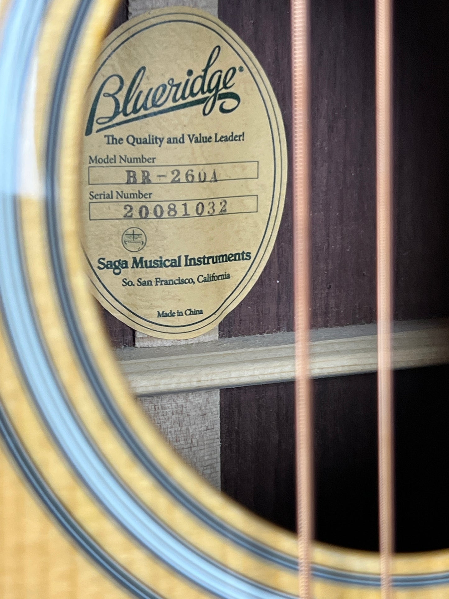 SOLD - Blueridge BR-260A Acoustic Guitar - Used