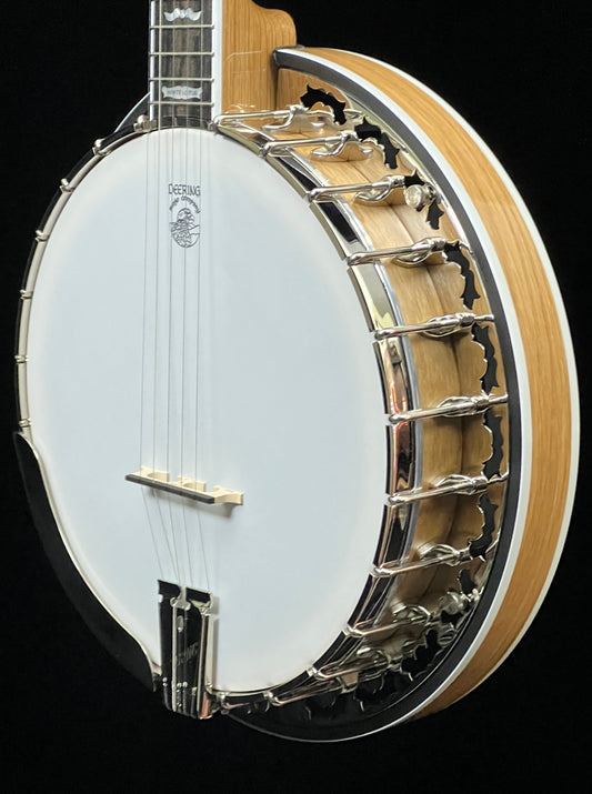 SOLD - Deering White Lotus 5-String Banjo with Resonator - New