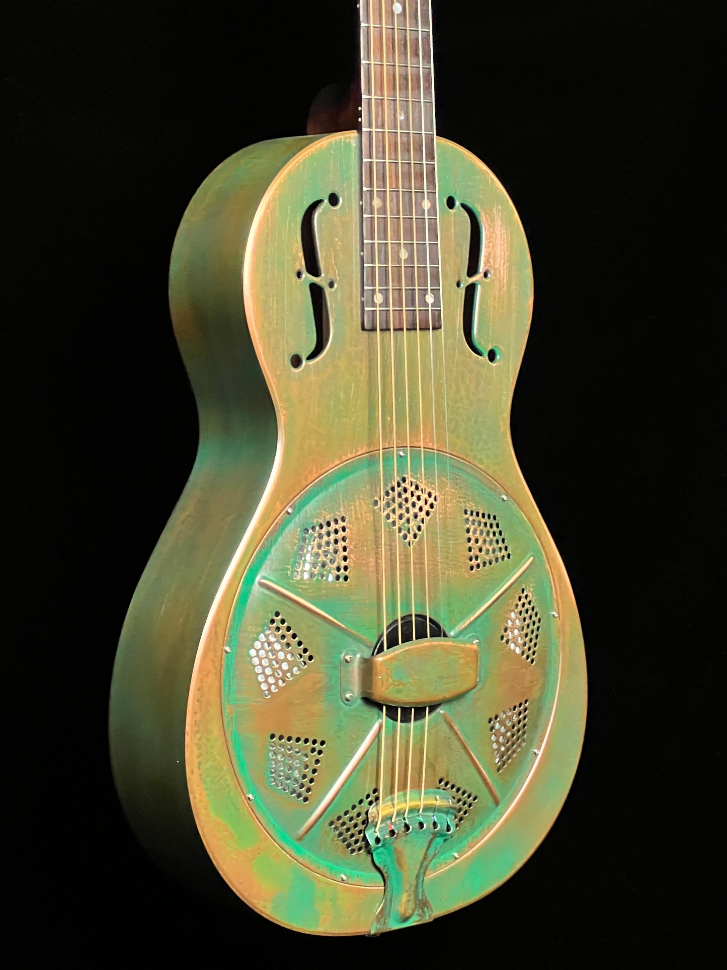 SOLD - Recording King Swamp Dog RM-993-VG Metal Body Resonator Parlor Guitar - New