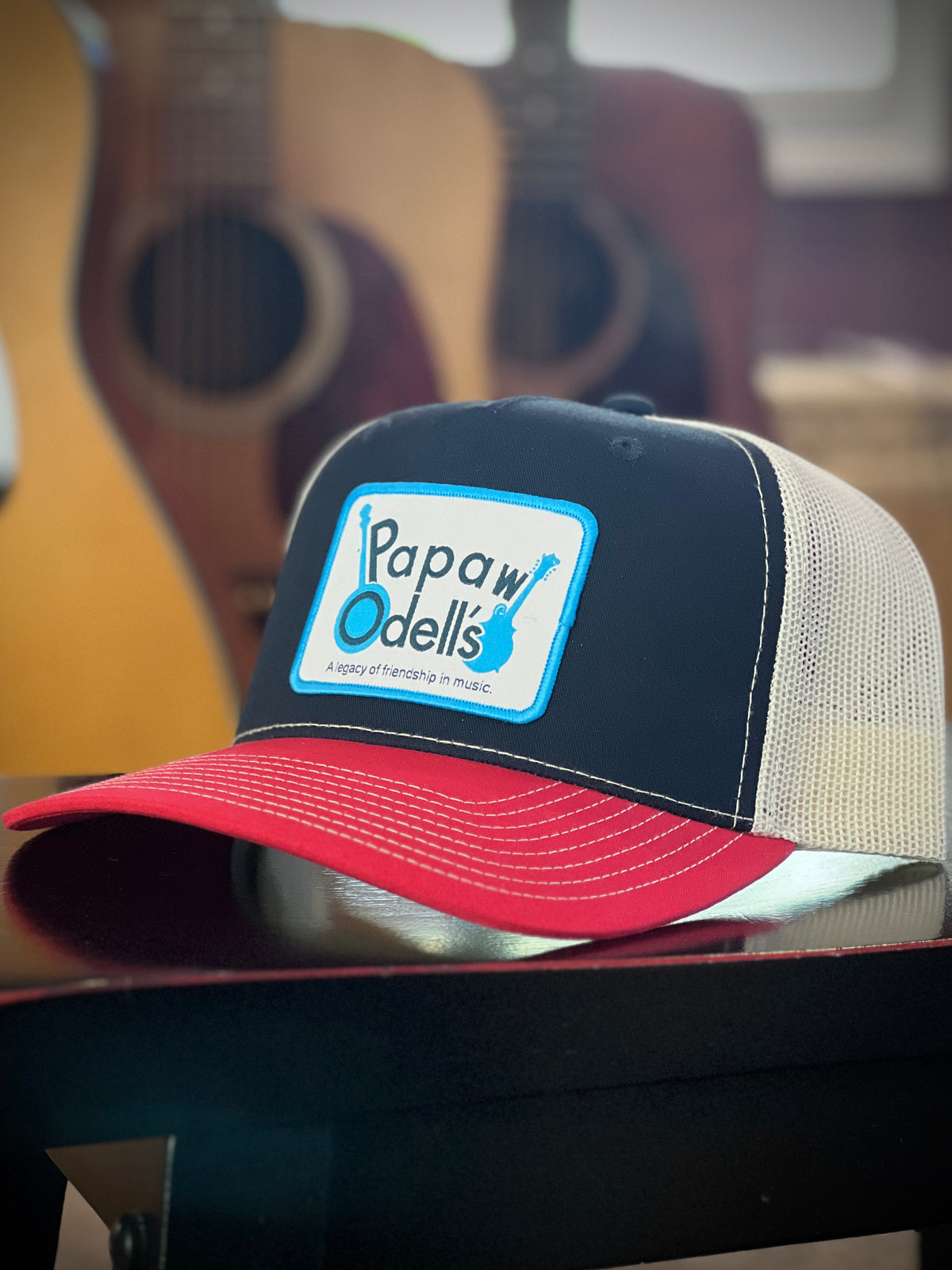 Papaw Odell's Patch Hat - Navy/ Birch/ Red