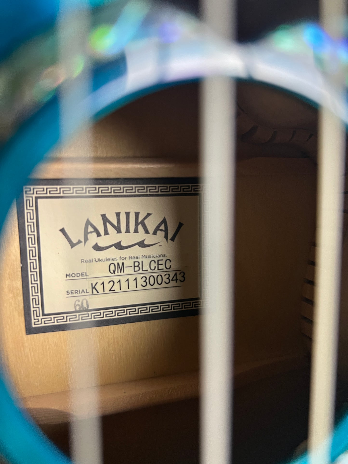 Lanikai Quilted Maple Blue Stain Cutaway Concert Ukulele with Fishman Kula Preamp - New