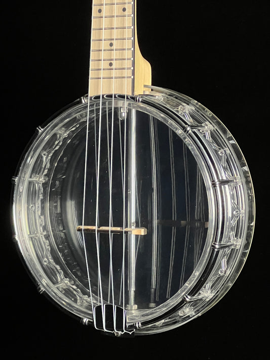 SOLD - Gold Tone Little Gem (Diamond) See Through Banjo Ukulele - New