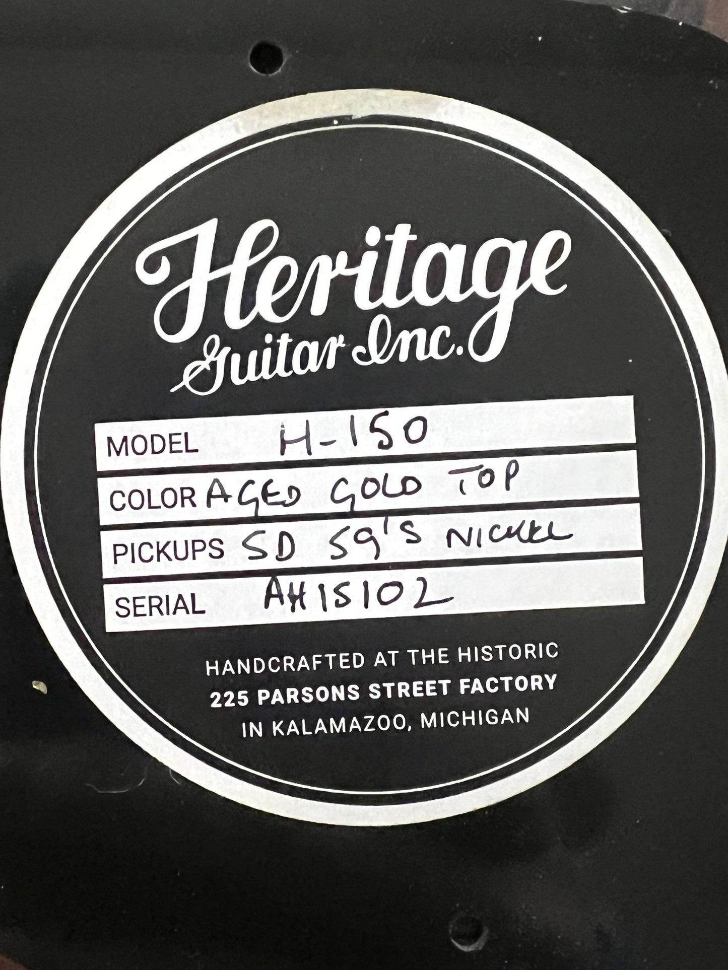 Heritage Guitars H-150 Aged Gold Top Electric Guitar - Used