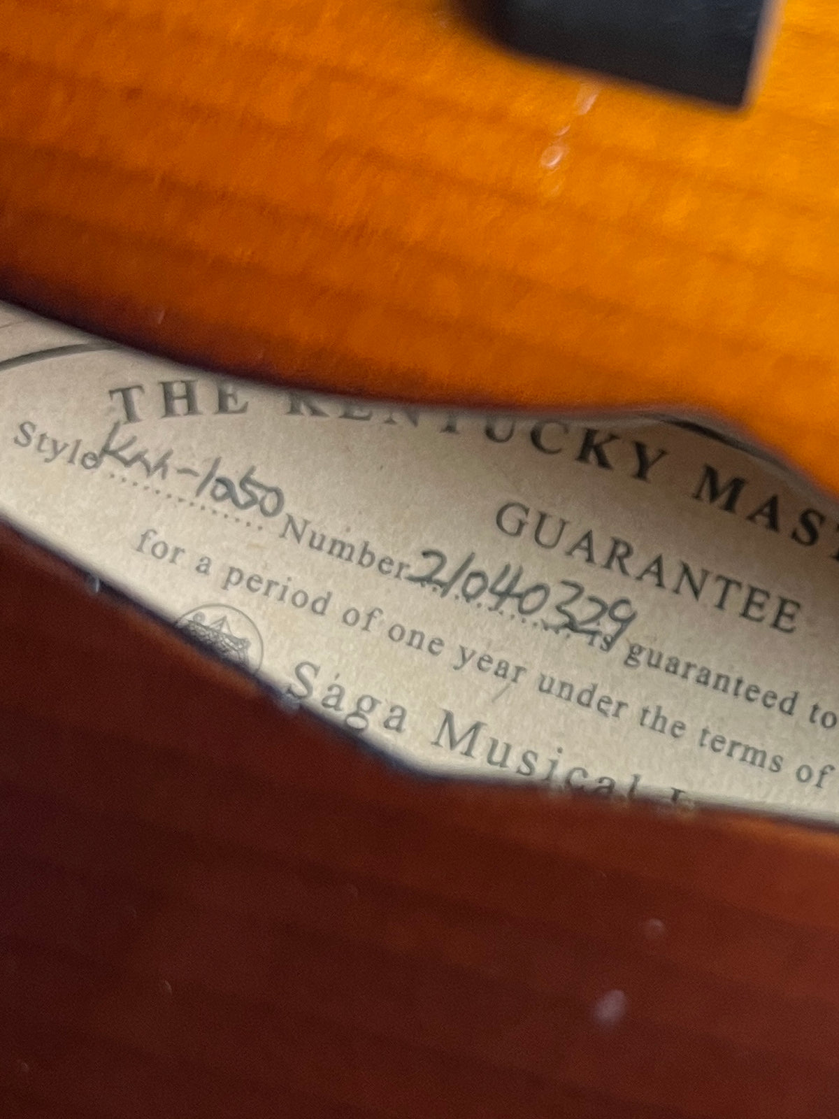 SOLD - Kentucky KM-1050 F-Style Mandolin - Used