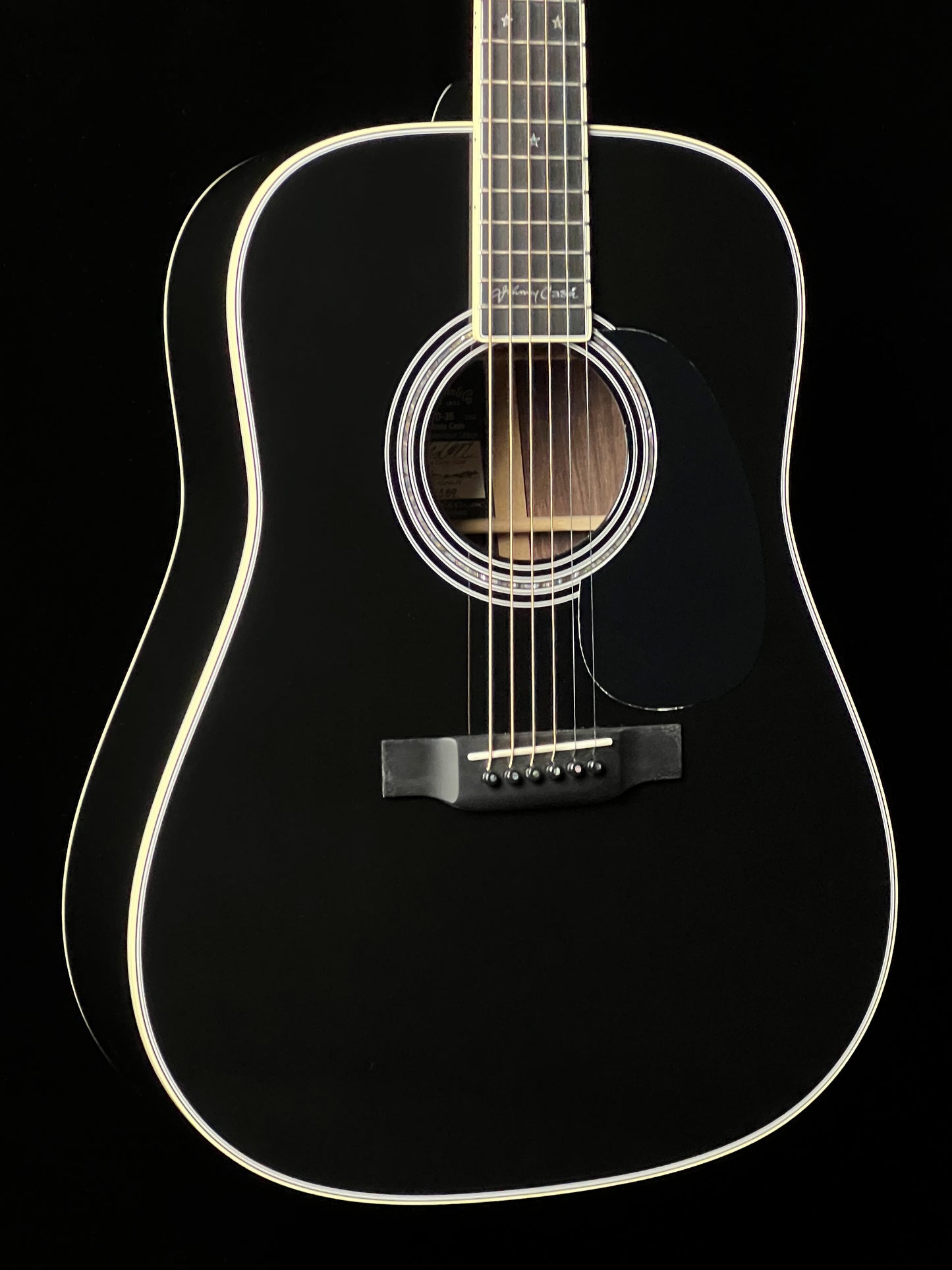 Martin D-35 Johnny Cash All Black Acoustic Guitar Engelmann Spruce/ East Indian Rosewood - Used