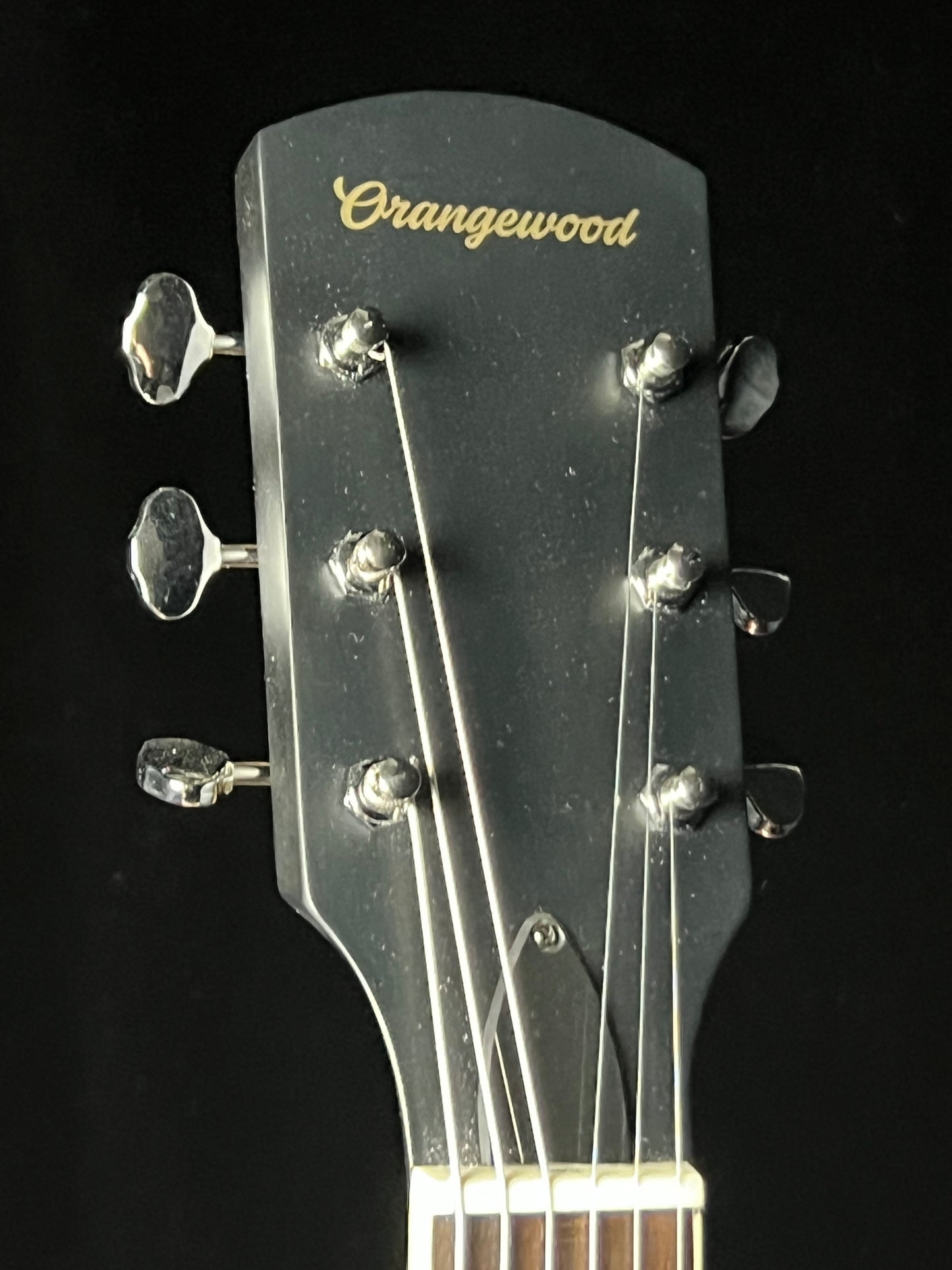 Orangewood Juniper II Black Live Rubber Bridge Parlor Guitar - Used