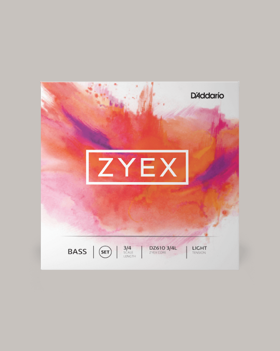 D'Addario Zyex Bass String Set 3/4 Scale Light Tension - DZ610 3/4L
