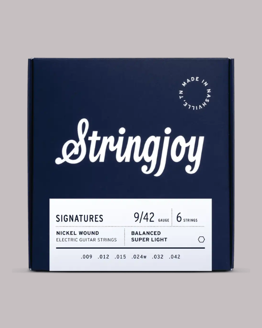 Stringjoy Signatures Nickel Wound Electric Guitar Strings Balanced Super Light - 9/42 Gauge