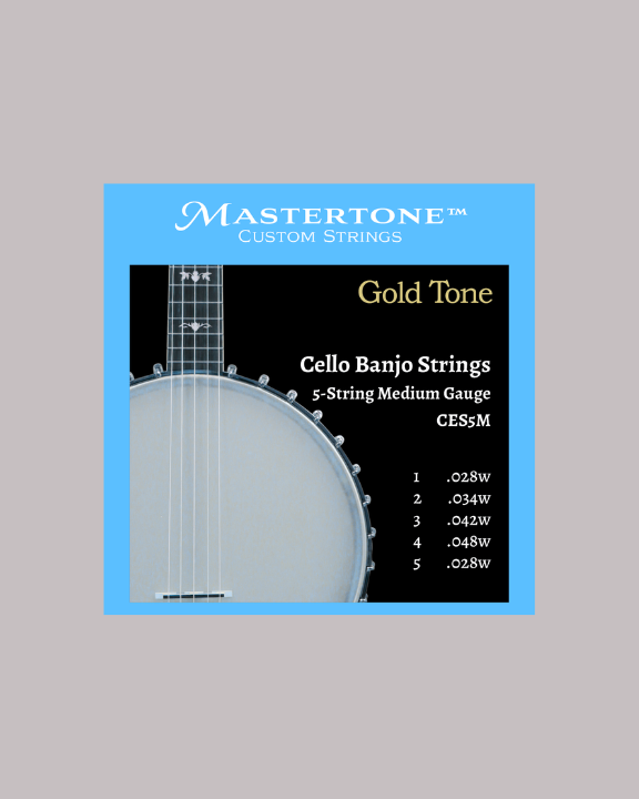 Gold Tone Cello Banjo Strings Mastertone Custom Strings Medium Gauge - CES5M