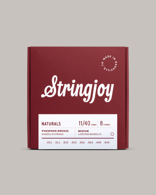 Stringjoy Naturals Phosphor Bronze Medium Gauge 11/40 Mandolin Strings
