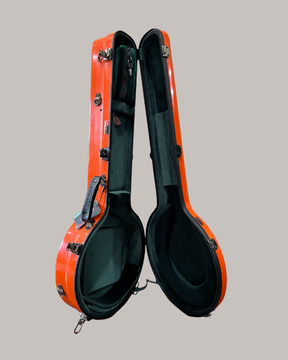 Crossrock Fiberglass Resonator Banjo Case – New – Universal Fat Style - Orange