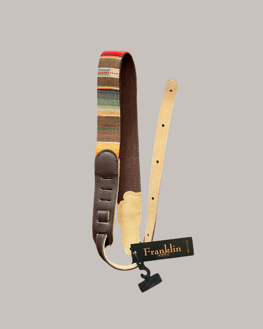 Franklin Strap 2″ Saddle Blanket Guitar Strap - Chocolate Leather End Tabs