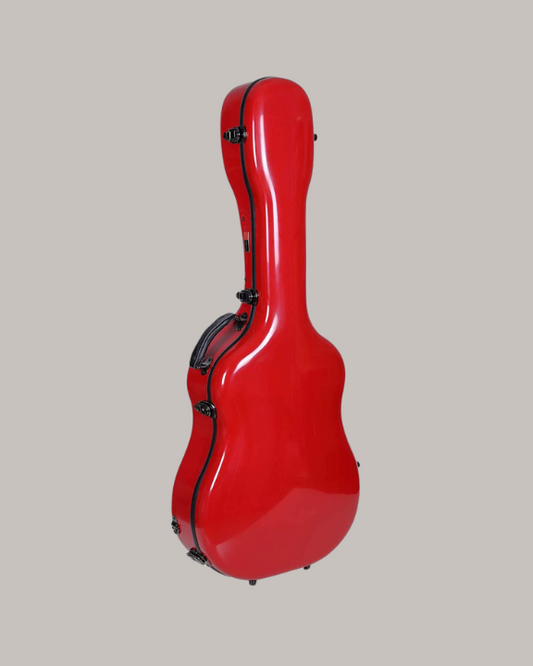 Crossrock Dreadnought Guitar Case - Fiberglass - Red