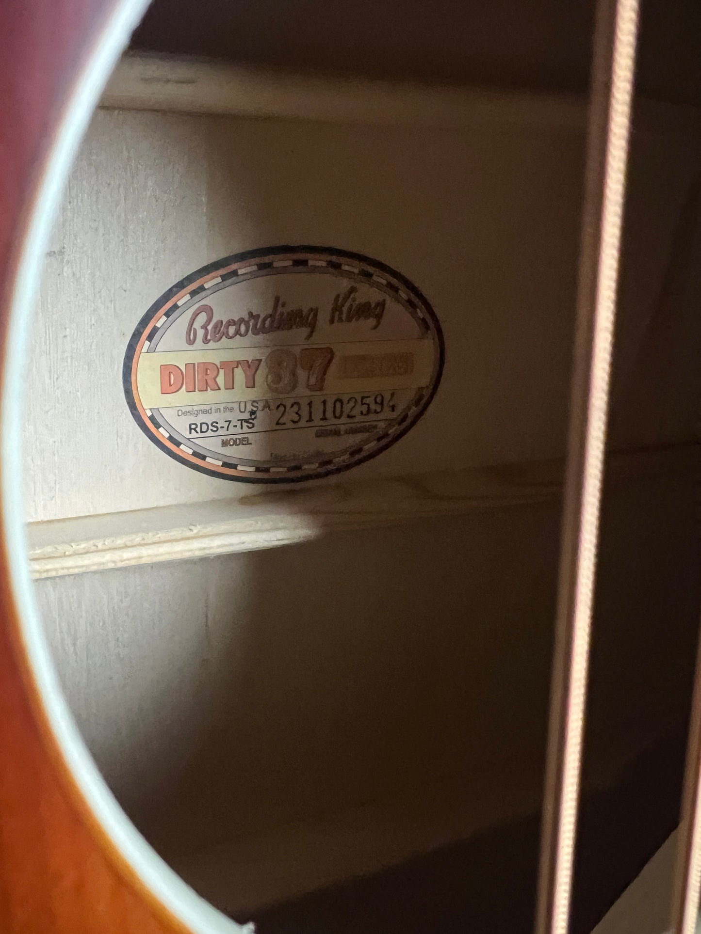 SOLD - Recording King Dirty 30s Series 7 Dreadnought Tobacco Sunburst Acoustic Guitar RDS-7 - New
