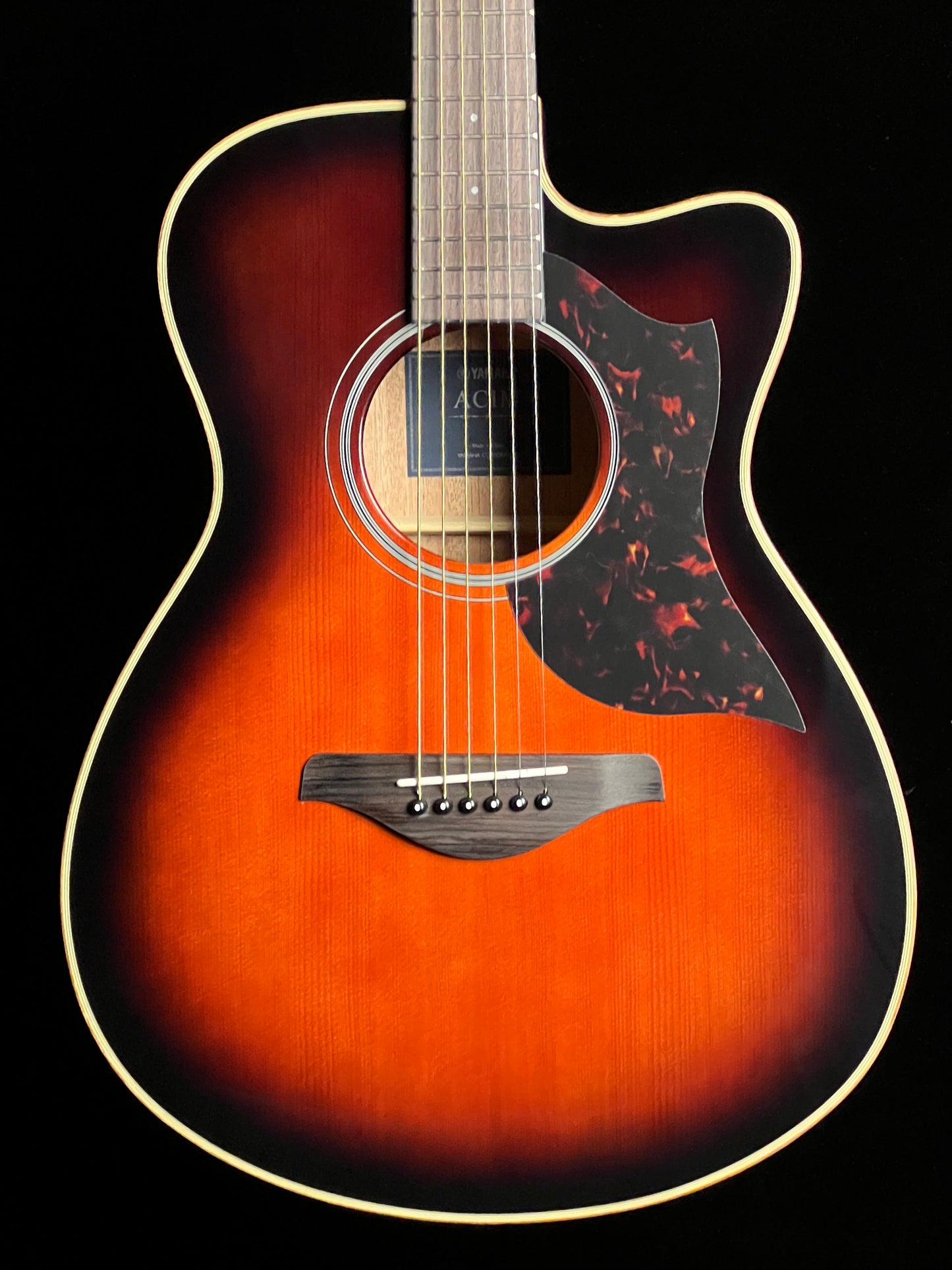 Yamaha AC1M Concert Cutaway Tobacco Brown Sunburst Sitka Spruce / Mahogany Acoustic Guitar with Pickup - New