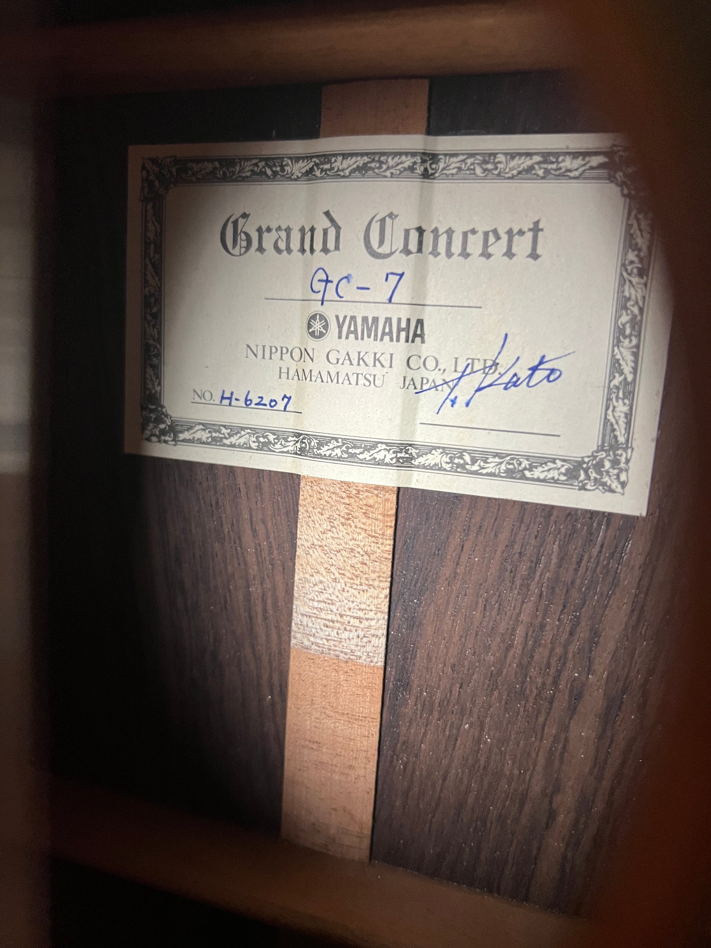 Yamaha GC-7 (1986) Signed By Kato Classical Nylon Guitar - Used