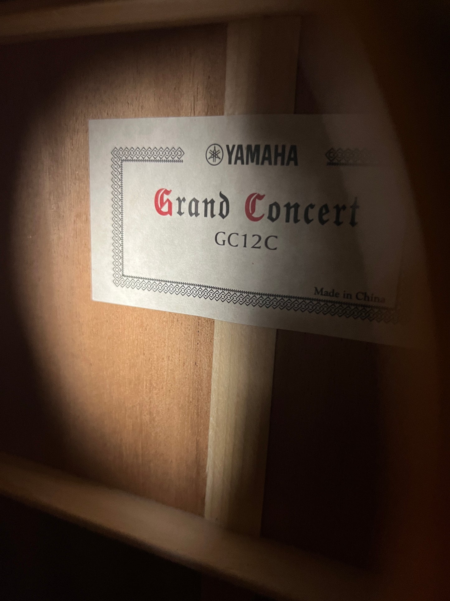 Yamaha GC12C Classical Acoustic Guitar Solid Western Red Cedar/Solid Mahogany - New