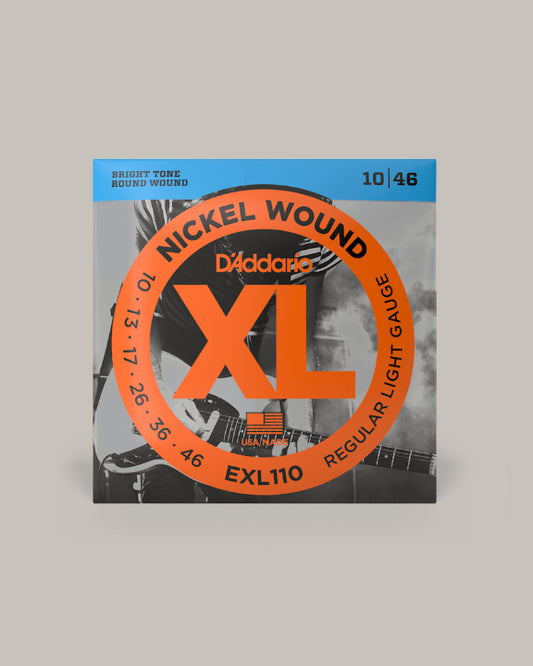D'Addario XL Nickel Wound Regular Light Gauge Electric Guitar Strings 10/46 EXL110