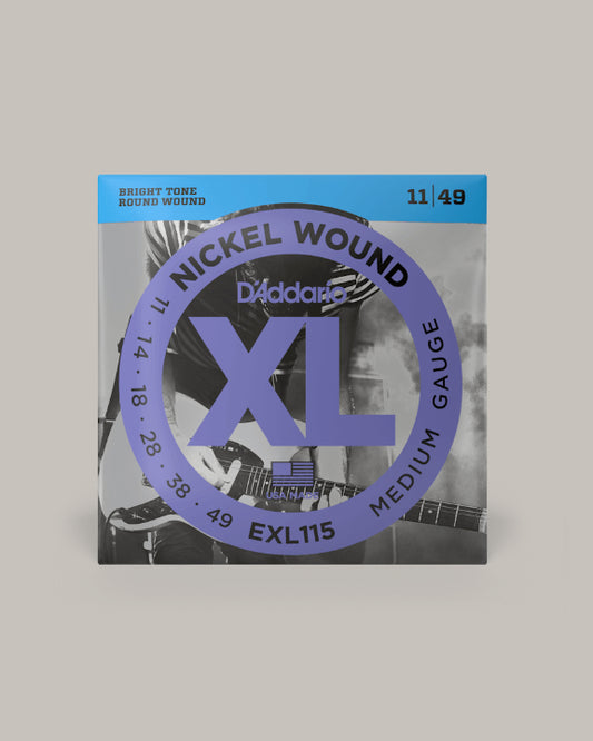 D'Addario XL Nickel Wound Medium Gauge Electric Guitar Strings 11/49 EXL115
