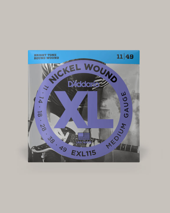 D'Addario XL Nickel Wound Medium Gauge Electric Guitar Strings 11/49 EXL115