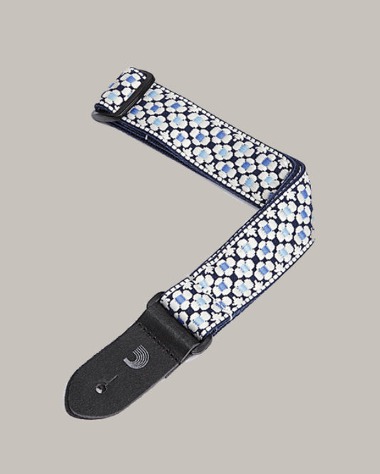 D'Addario Nylon Ukulele Strap Blue Flowers