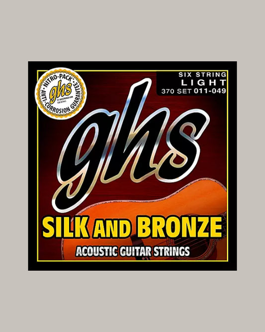 GHS Silk & Bronze Acoustic Guitar Six String Light 370 011-049
