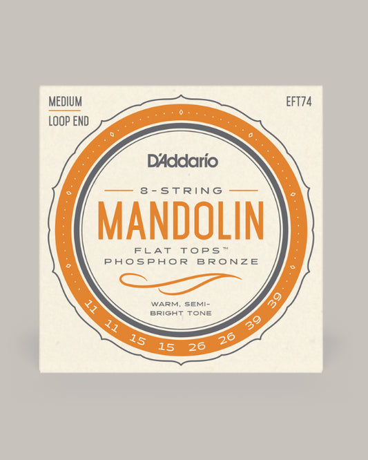 D'Addario Mandolin Flat Tops Phosphor Bronze Medium Loop End 11-39 EFT74