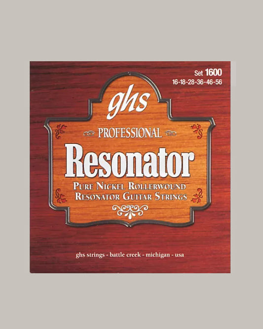 GHS Professional Resonator Pure Nickel Rollerwound Resonator Guitar Strings 1600