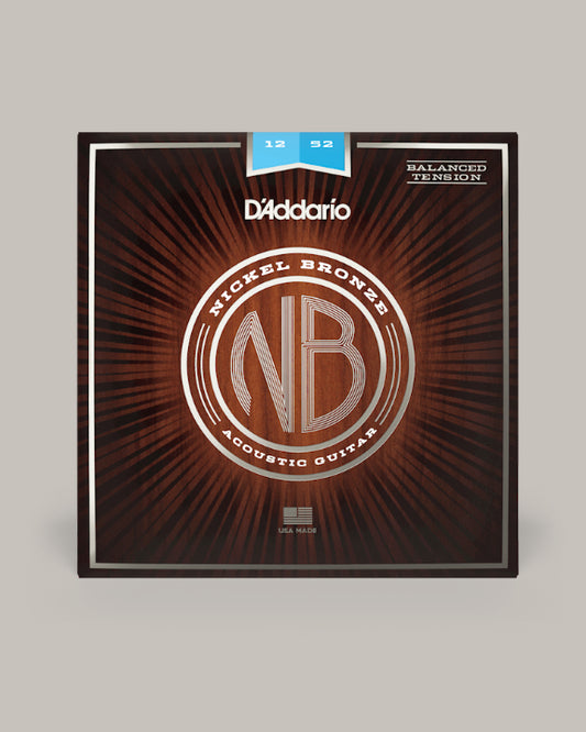 D'Addario Acoustic Guitar Nickel Bronze Light Balanced Tension 12-52 NB1252BT