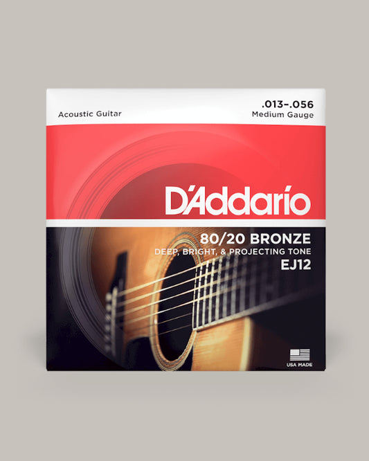 D'Addario Acoustic Guitar 80/20 Bronze Medium 13-56 EJ12