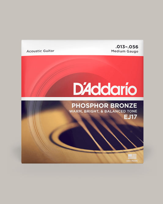 D'Addario Acoustic Guitar Phosphor Bronze Medium 13-56 EJ17