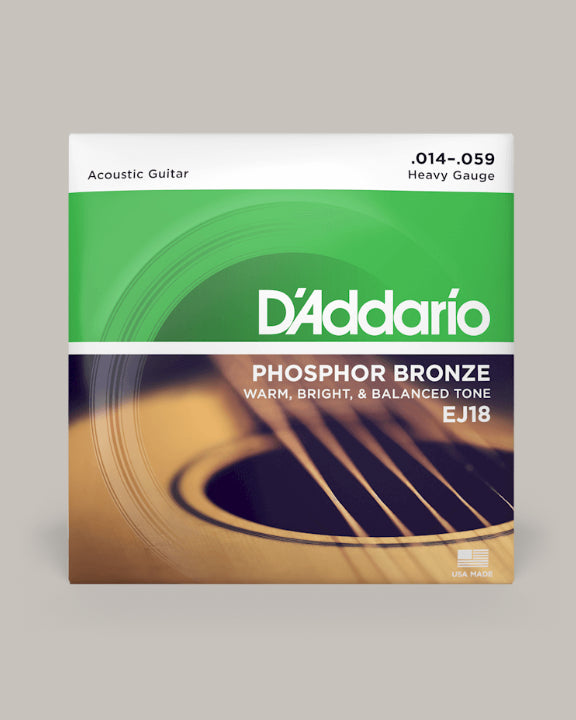 D'Addario Acoustic Guitar Phosphor Bronze Heavy 14-59 EJ18