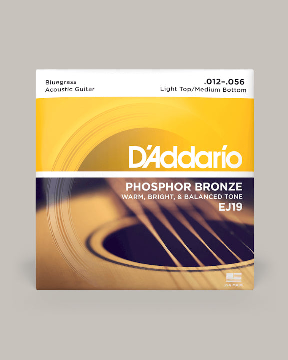 D'Addario Acoustic Guitar Phosphor Bronze Light Top Medium Bottom 12-56 EJ19