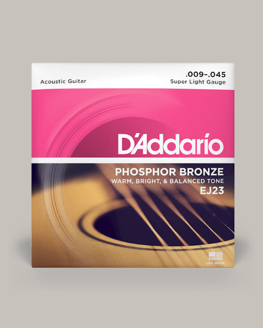 D'Addario Acoustic Guitar Phosphor Bronze Super Light 9-45 EJ23