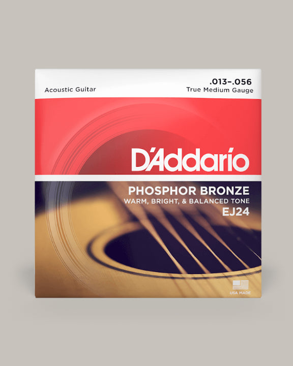 D'Addario Acoustic Guitar Phosphor Bronze True Medium 13-56 EJ24