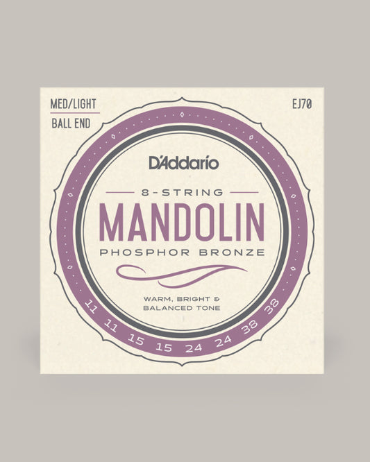 D'Addario Mandolin Phosphor Bronze Medium Light Ball End 11-38 EJ70