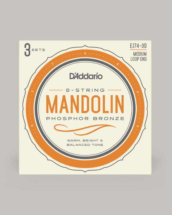 D'Addario Mandolin Phosphor Bronze Medium Loop End 11-40 EJ74-3D